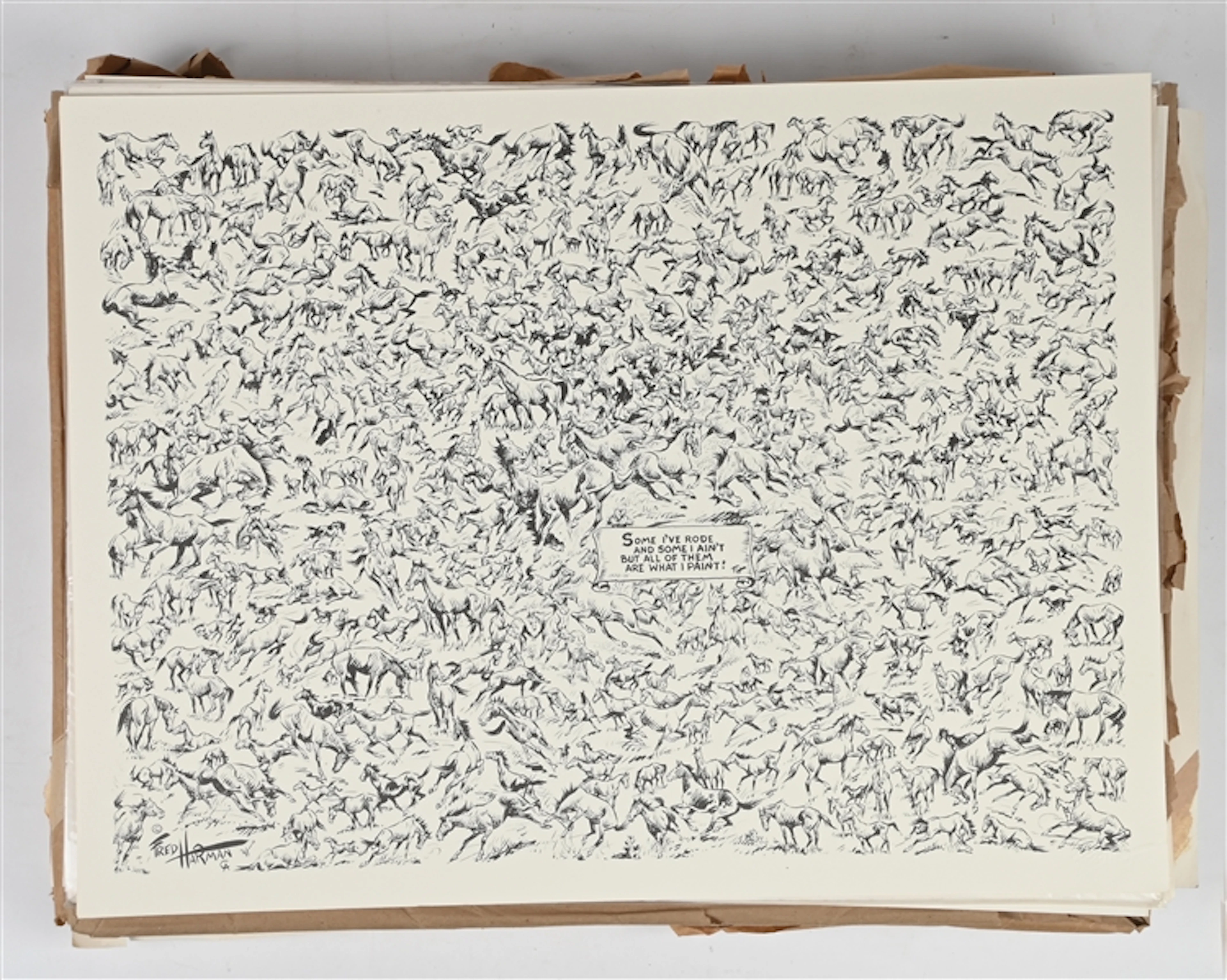 LOT OF APPROXIMATELY 250 "HORSES EMBOSSED (LARGE EDITION)" PRINTS