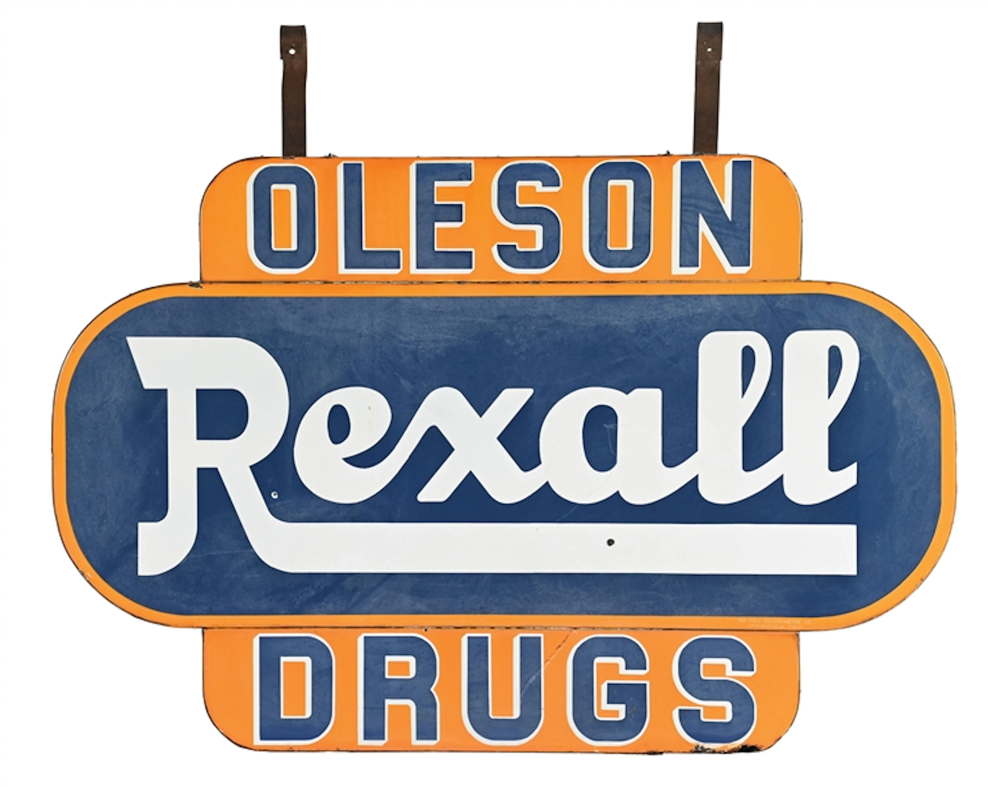 OLESON REXALL DRUGS COMPLETE PORCELAIN SIGN