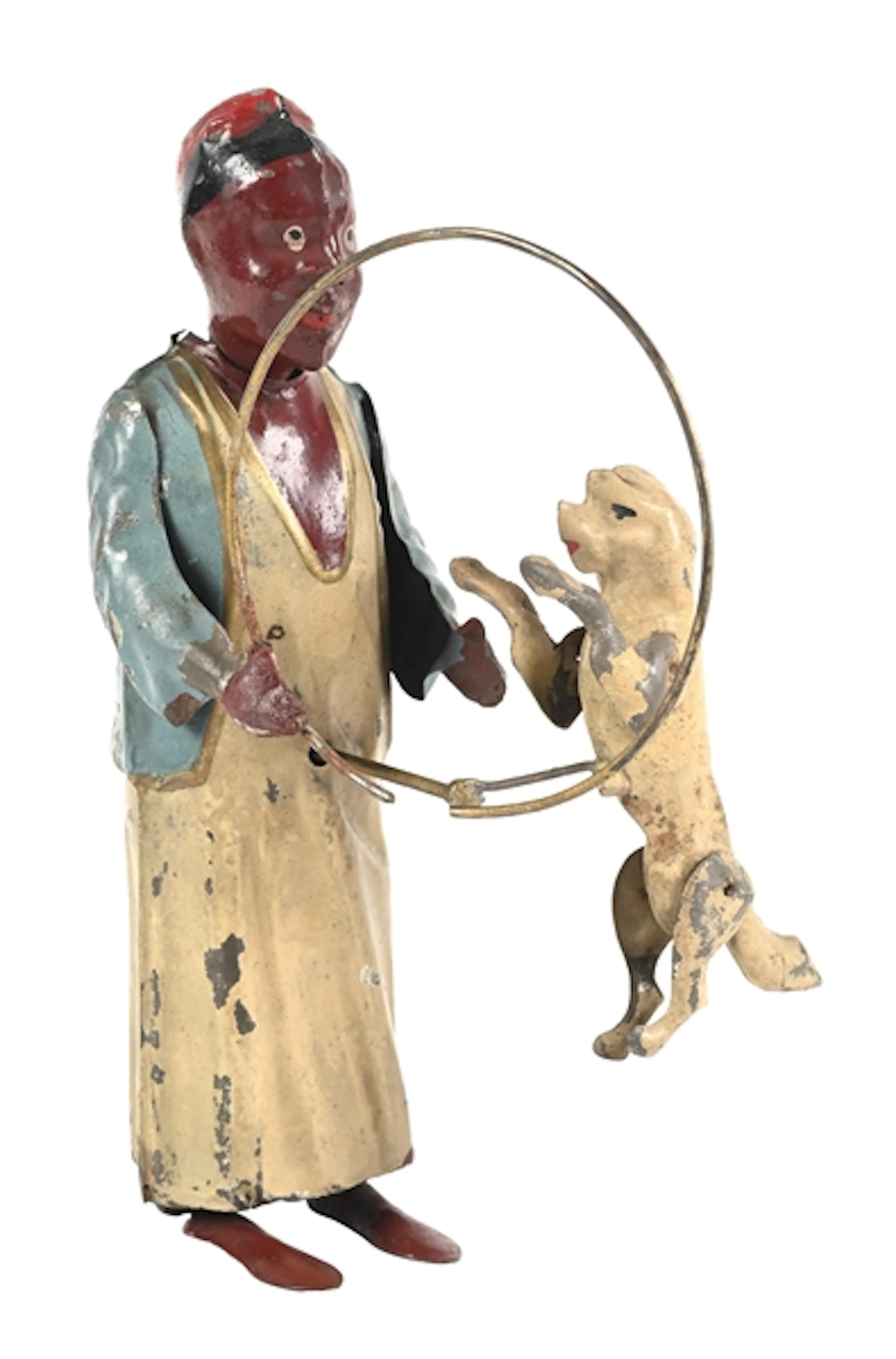 GERMAN TIN-LITHOGRAPHED MECHANICAL “ARAB DOG TRAINER” WIND-UP TOY