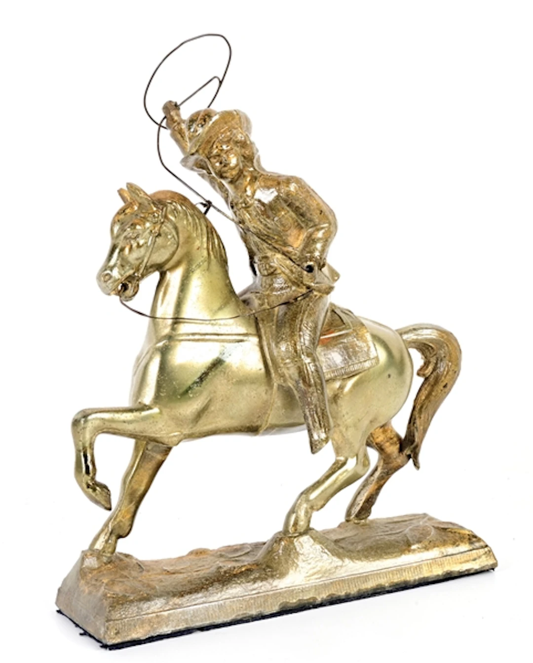 A BUFFALO BILL WILD WEST SHOW SOUVINIR METAL FIGURINE.