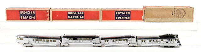 LOT OF 4: LIONEL O-GA. FLYING YANKEE PASSENGER SET W/BOXES