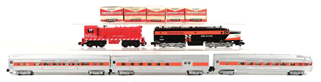 LOT OF 2: AMERICAN FLYER S-GA. NO. 497 NEW HAVEN DIESEL PASSENGER