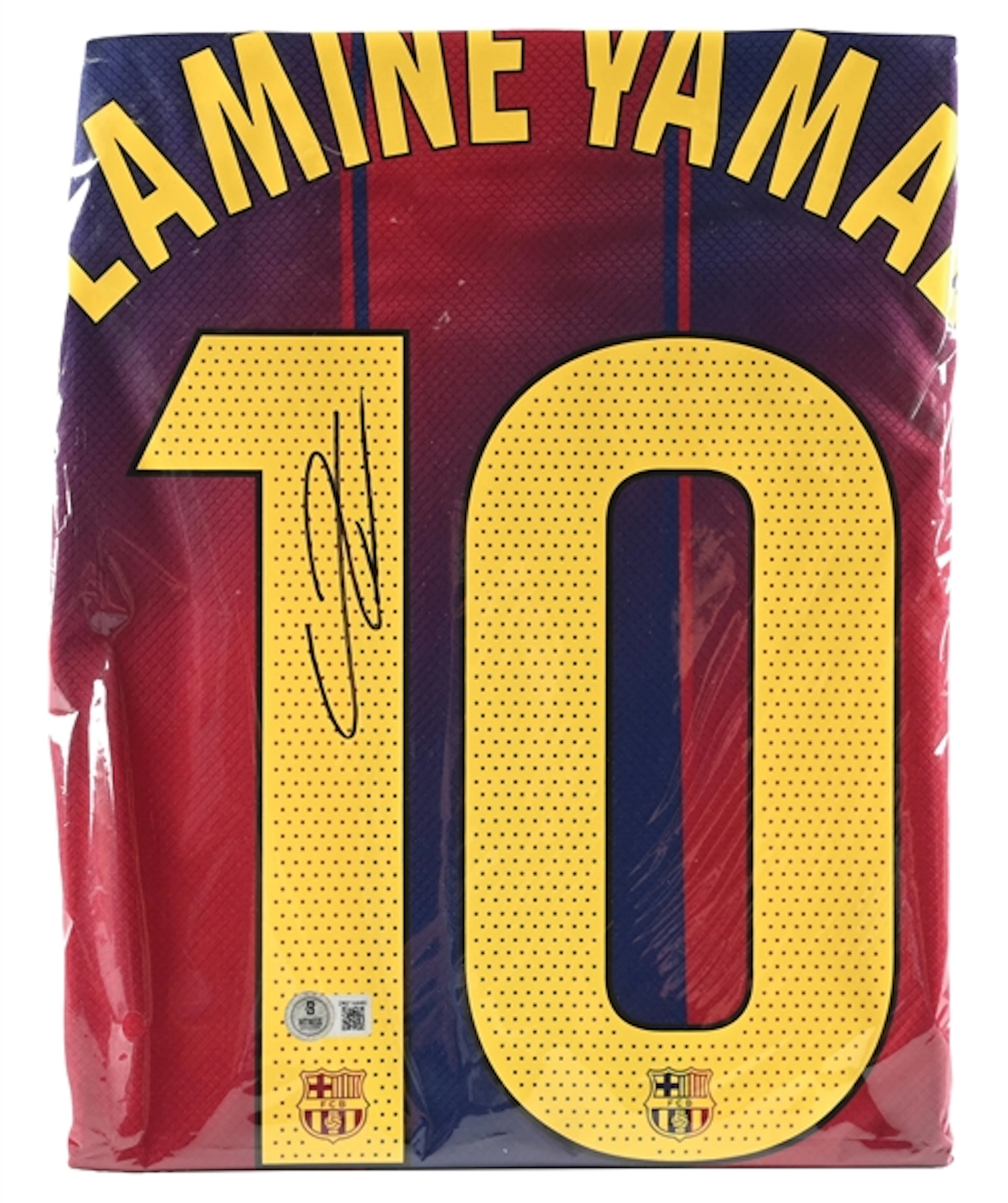 YAMAL LAMINE SIGNED BARCELONA SHIRT W/ BECKETT HOLOGRAM VERIFICATION