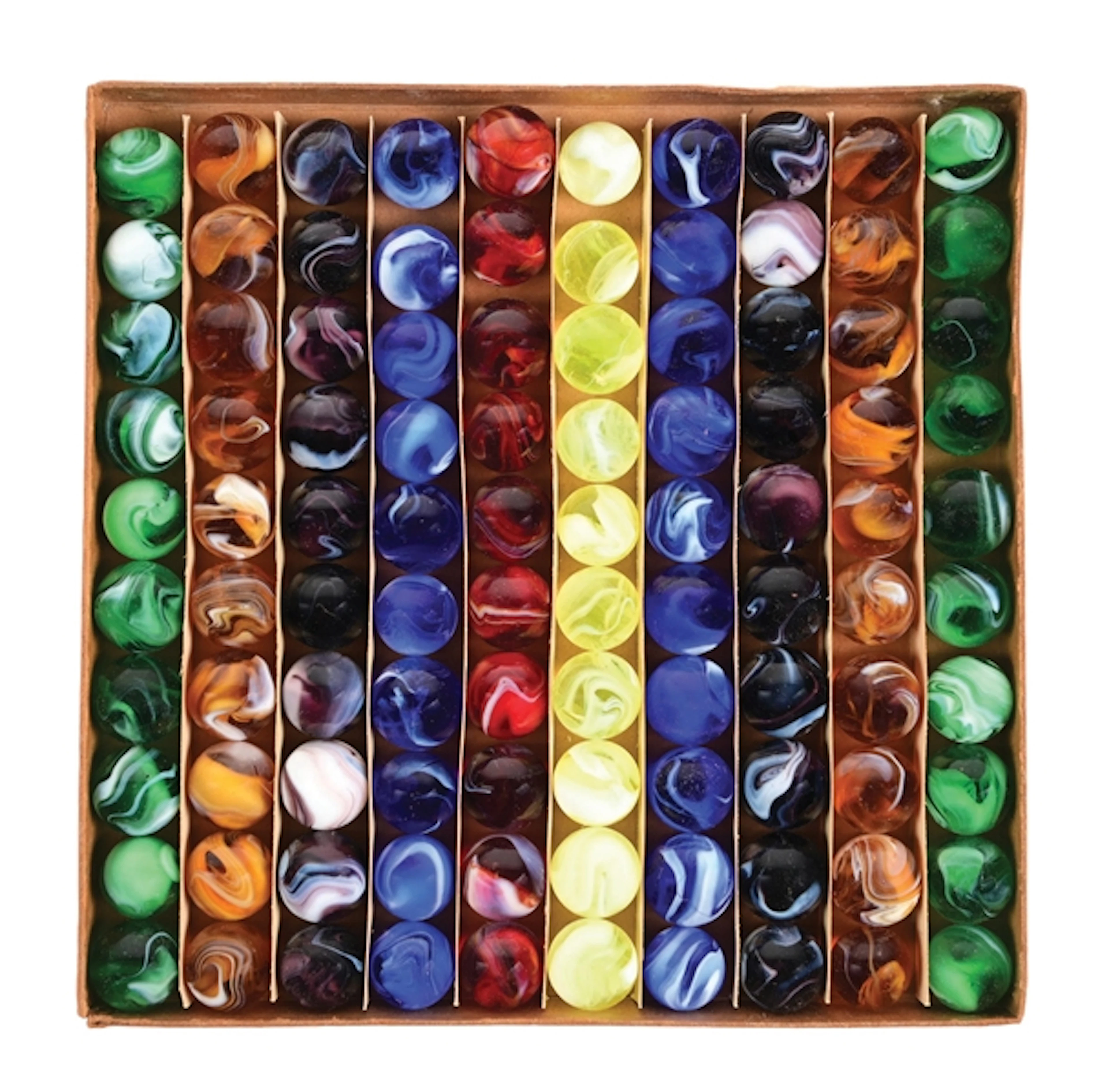 SET OF 100: AKRO AGATE SLAG MARBLES