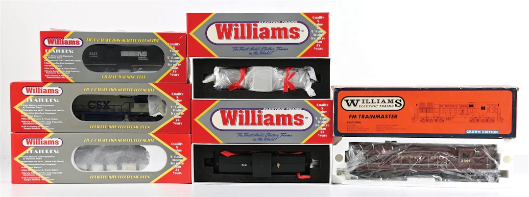 LOT OF 6: WILLIAMS DIESEL AND ELECTRIC LOCOMOTIVES IN BOXES