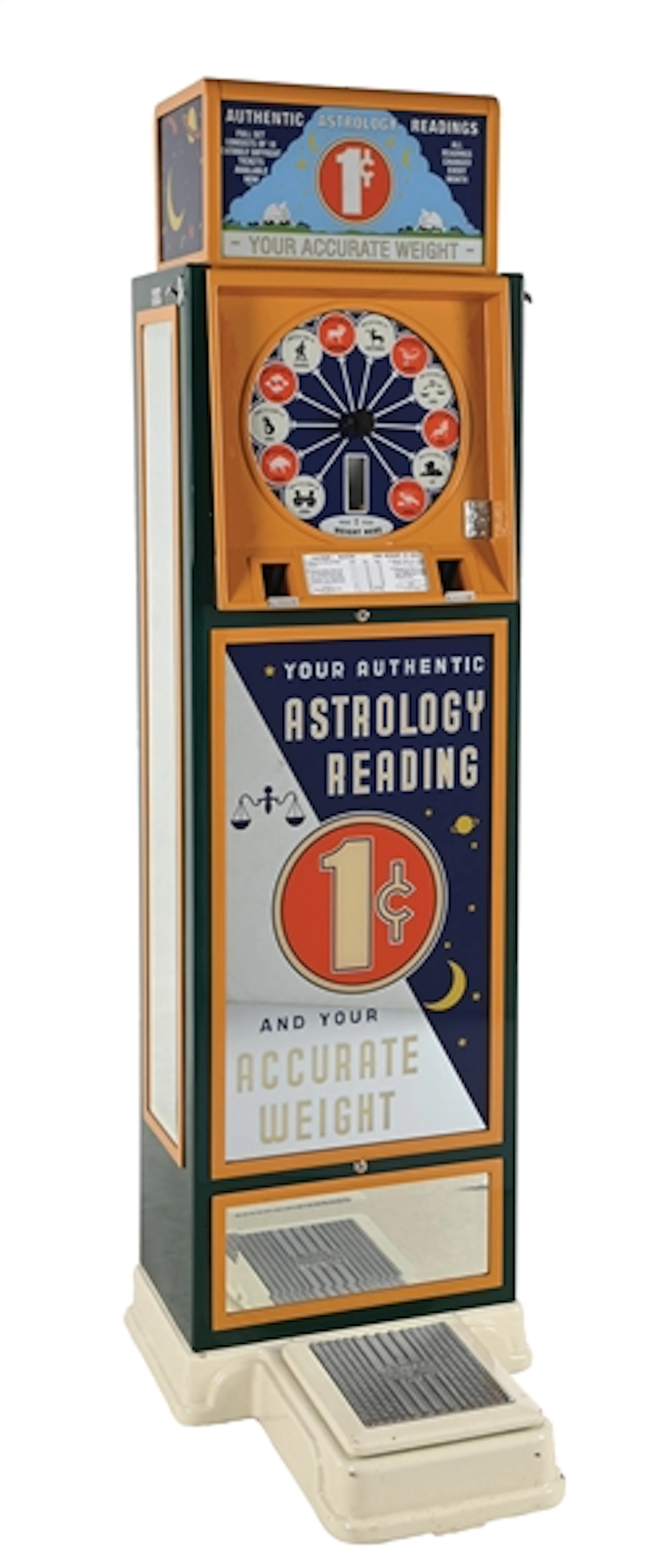 1¢ CALCUTT SCALE CO. “AUTHENTIC ASTROLOGY READING” HOROSCOPE SCALE