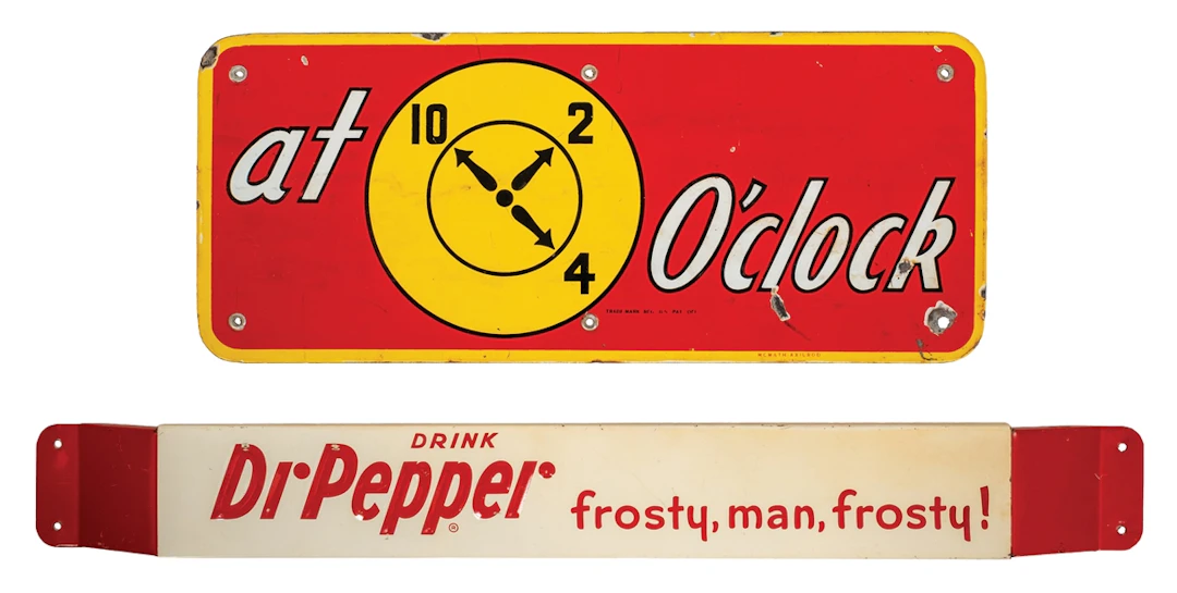LOT OF 2 DR. PEPPER DOOR PUSH BAR AND SIGN