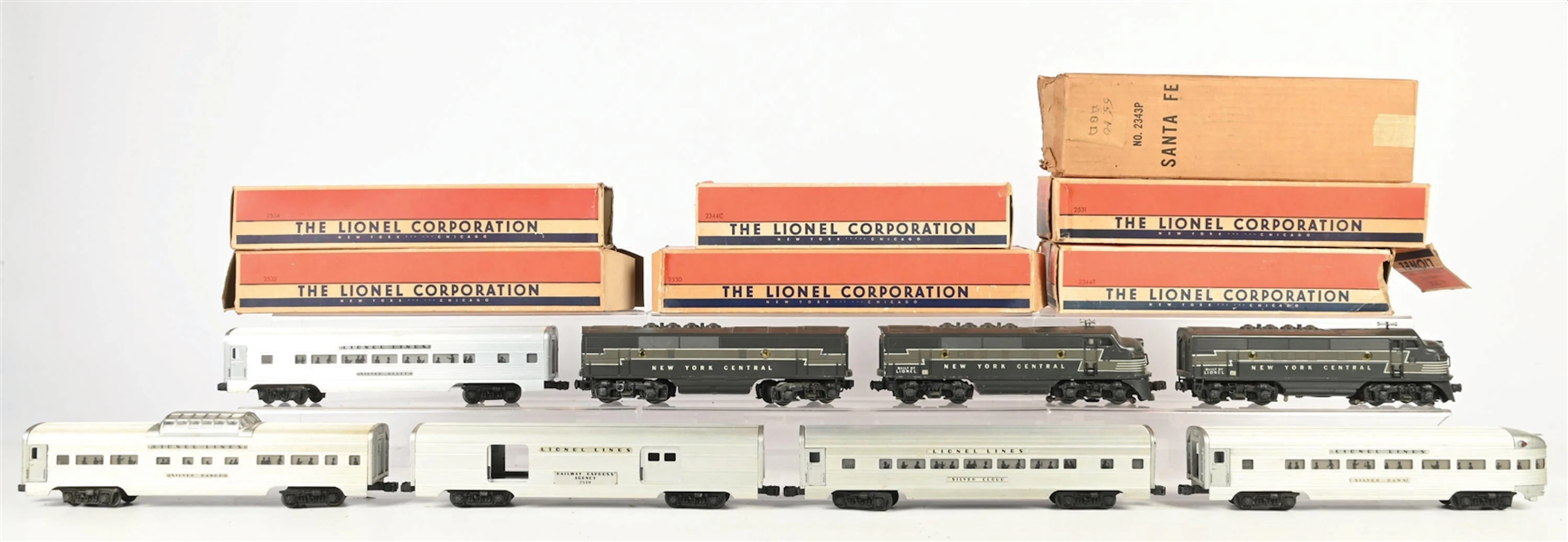 LIONEL POSTWAR O. GAUGE NO. 2344 NEW YORK CENTRAL F3 ABA UNIT DIESEL