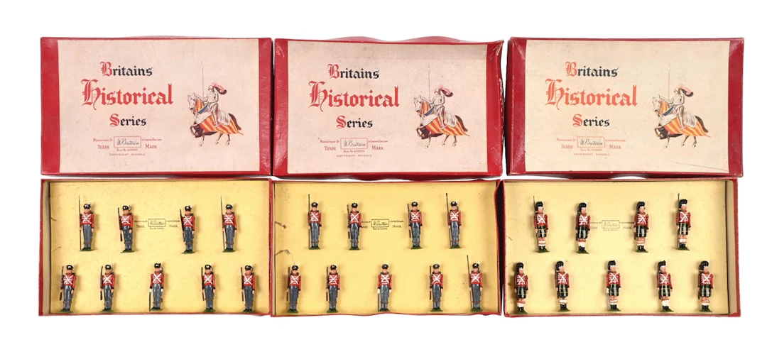 LOT OF 3: W. BRITAIN'S HISTORICAL SERIES TOY SOLDIER SETS IN BOXES