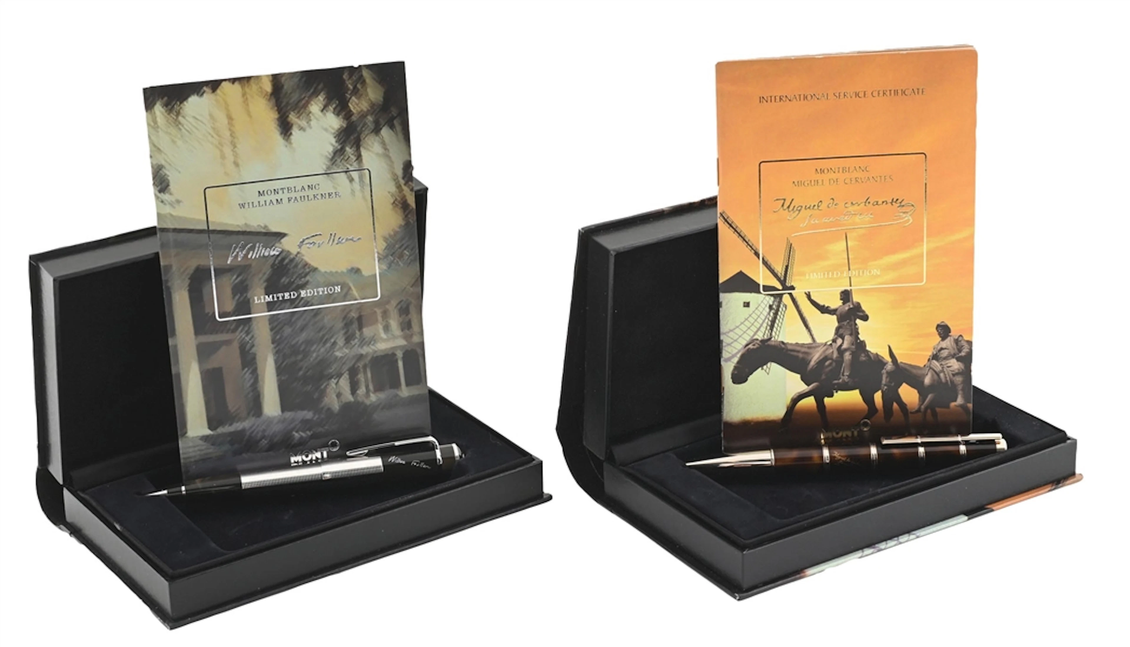 LOT OF 2: MONTBLANC WRITERS EDITION WILLIAM FAULKNER AND MIGUEL DE