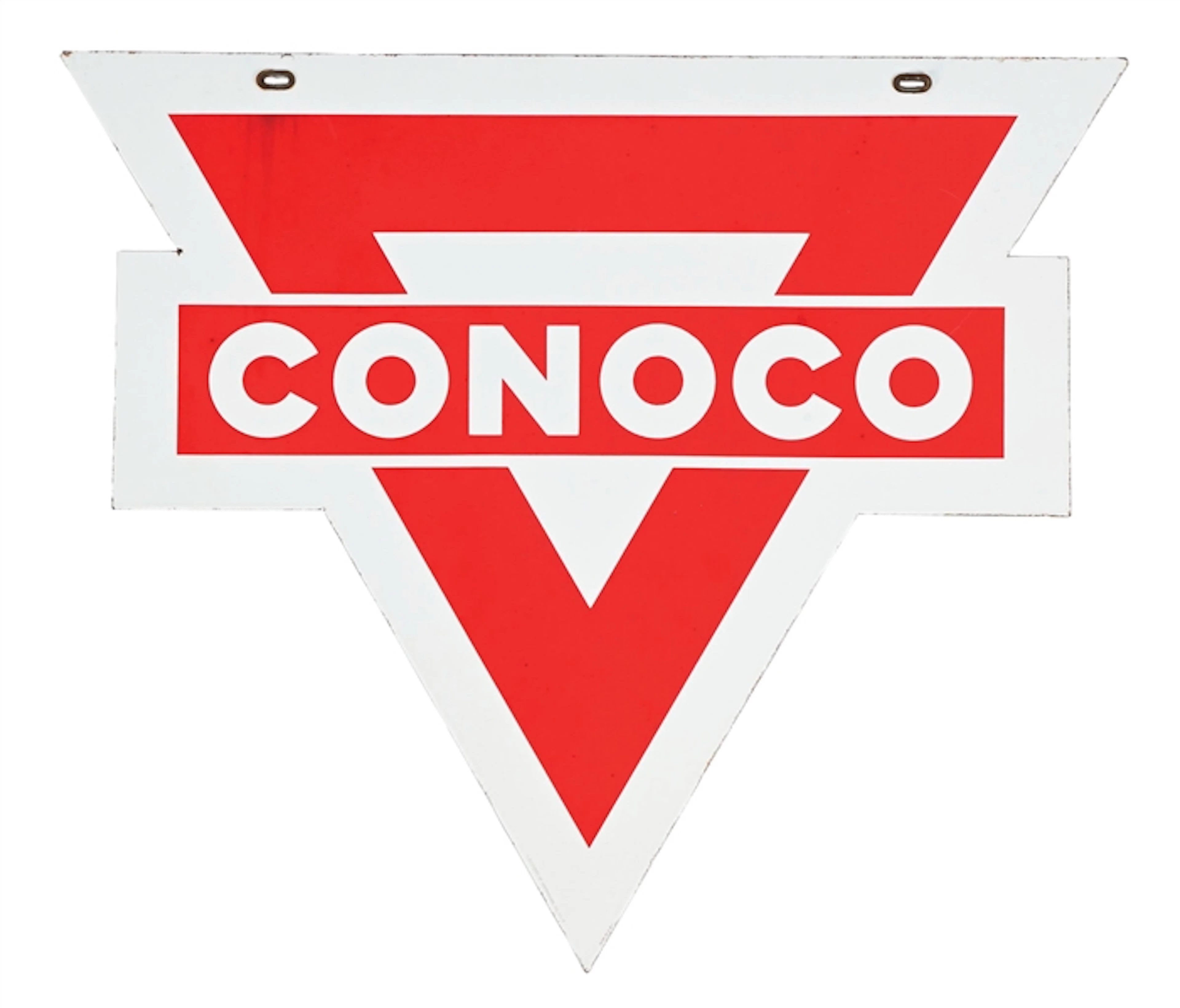 OUTSTANDING 30" CONOCO GASOLINE PORCELAIN CURB SIGN