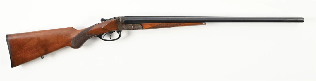 (C) PRE-WAR BSW SUHL GERMANY SIDE BY SIDE 16 BORE SHOTGUN.