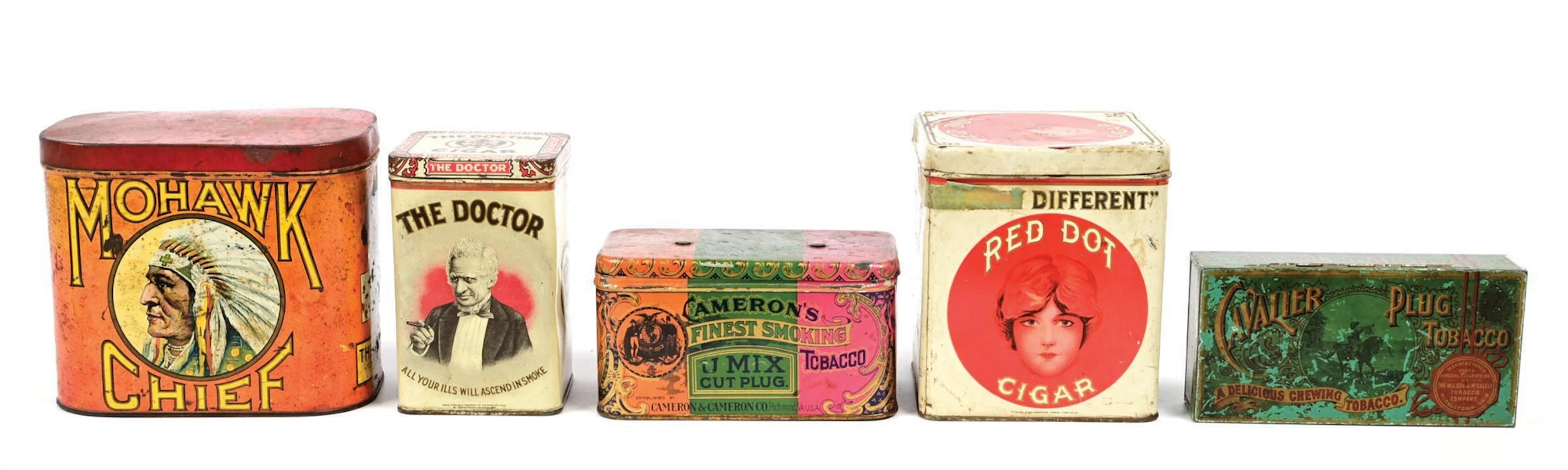 COLLECTION OF 5: ASSORTED CIGAR & TOBACCO TINS