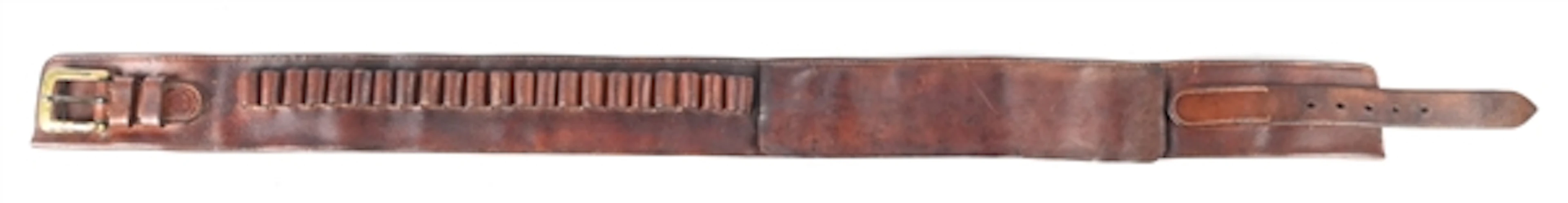 ANTIQUE ABERCROMBIE & FITCH CO. NEW YORK LEATHER CARTRIDGE MONEY BELT.