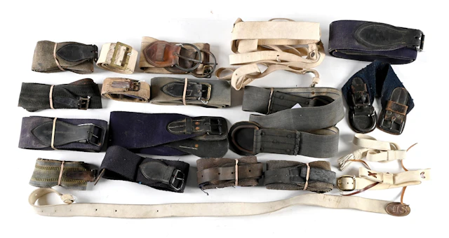 LOT OF WESTERN AND CAVALRY CINCHES AND STRAPS