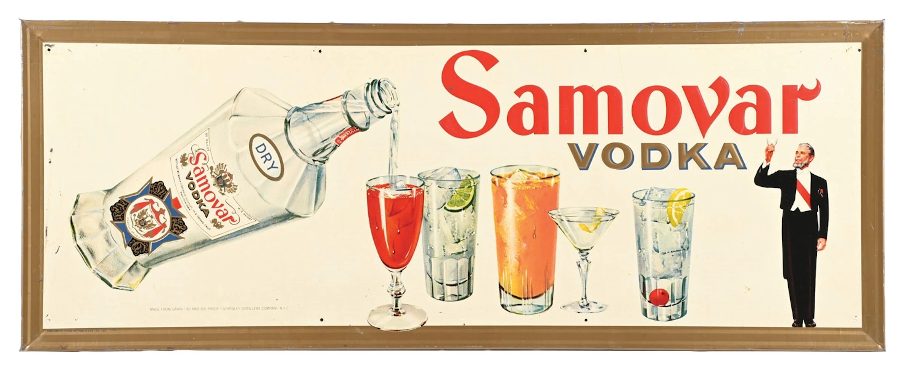 SAMOVAR VODKA SIGN W/ BOTTLE GRAPHIC