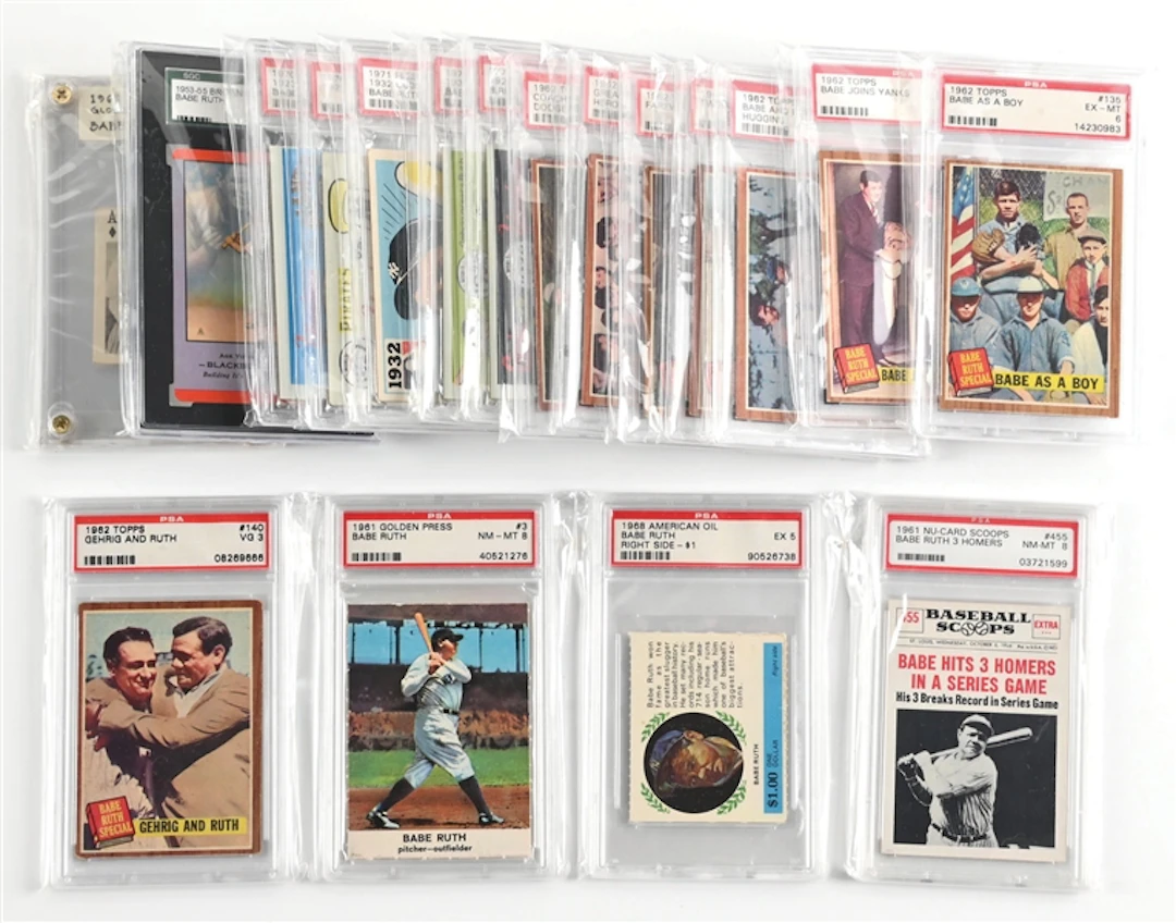 LOT OF 19: ASSORTED BABE RUTH CARDS