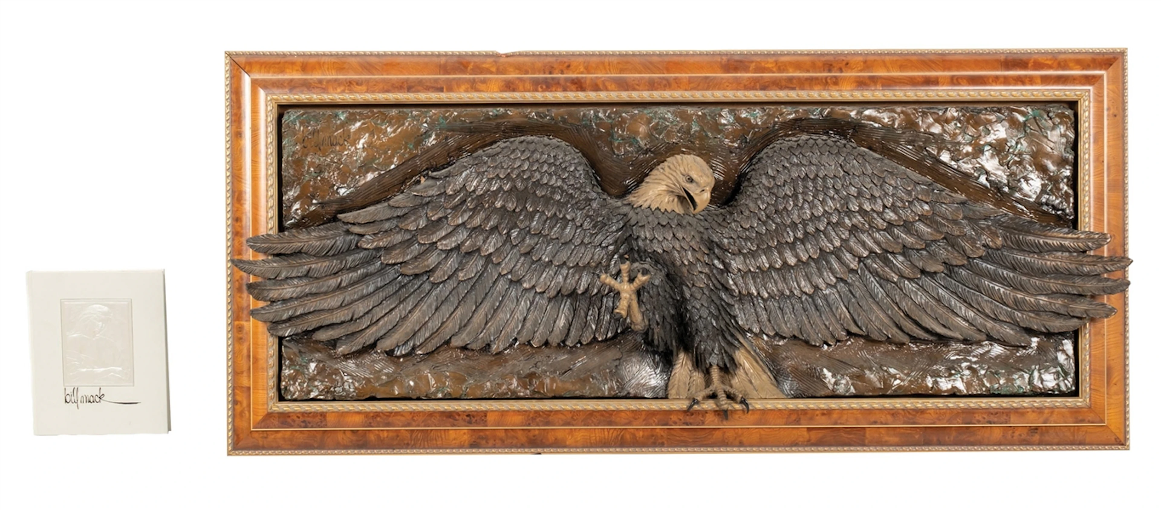 BILL MACK 3D FRAMED SCULPTURE IN BRONZE RELIEF.