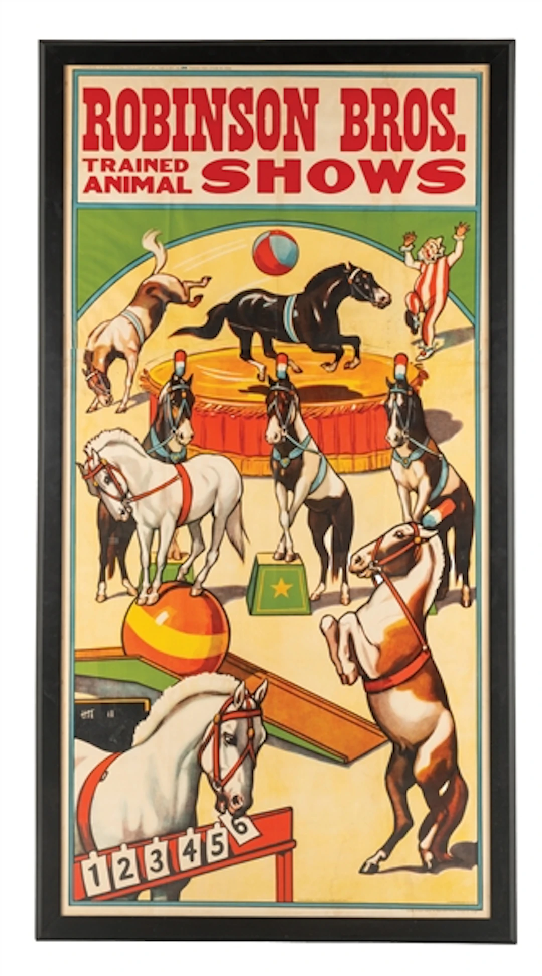 ROBINSON BROS. TRAINED ANIMAL SHOWS FRAMED ADVERTISING