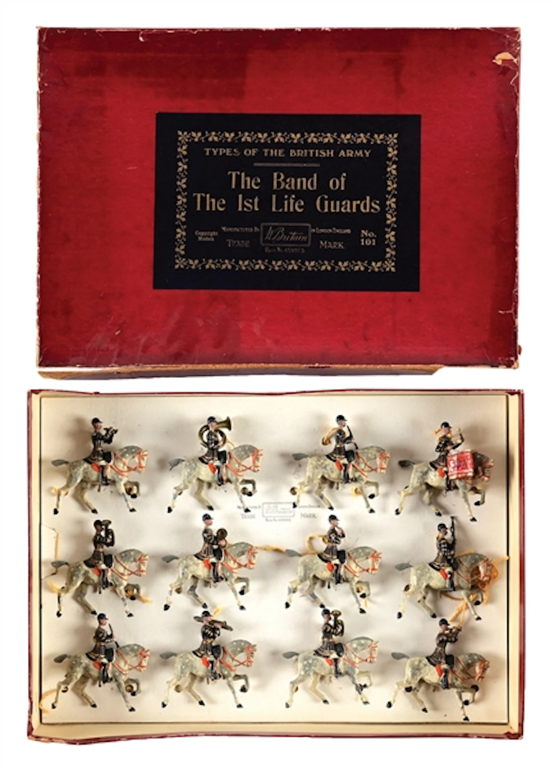PRE-WAR W. BRITAINS NO. 101 BRITISH ARMY BAND OF THE 1ST LIFE GUARDS