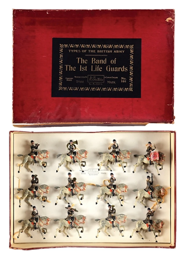 PRE-WAR W. BRITAINS NO. 101 BRITISH ARMY BAND OF THE 1ST LIFE GUARDS