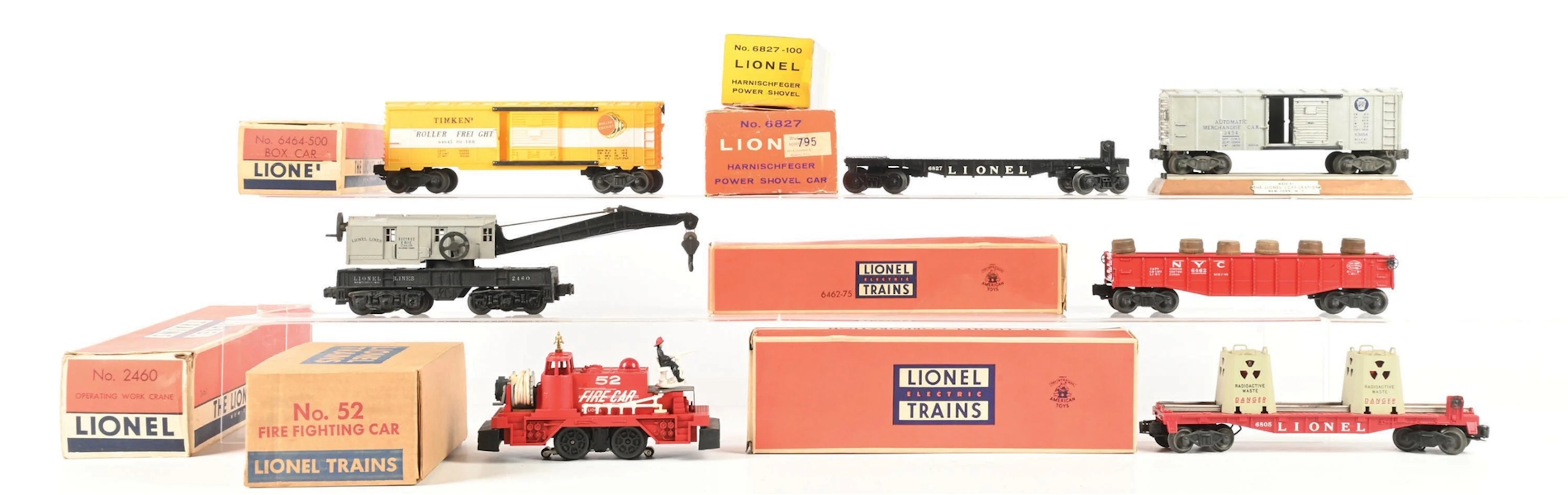 LOT OF 6: ASSORTED LIONEL POSTWAR O. GAUGE FREIGHT CARS AND A NO.