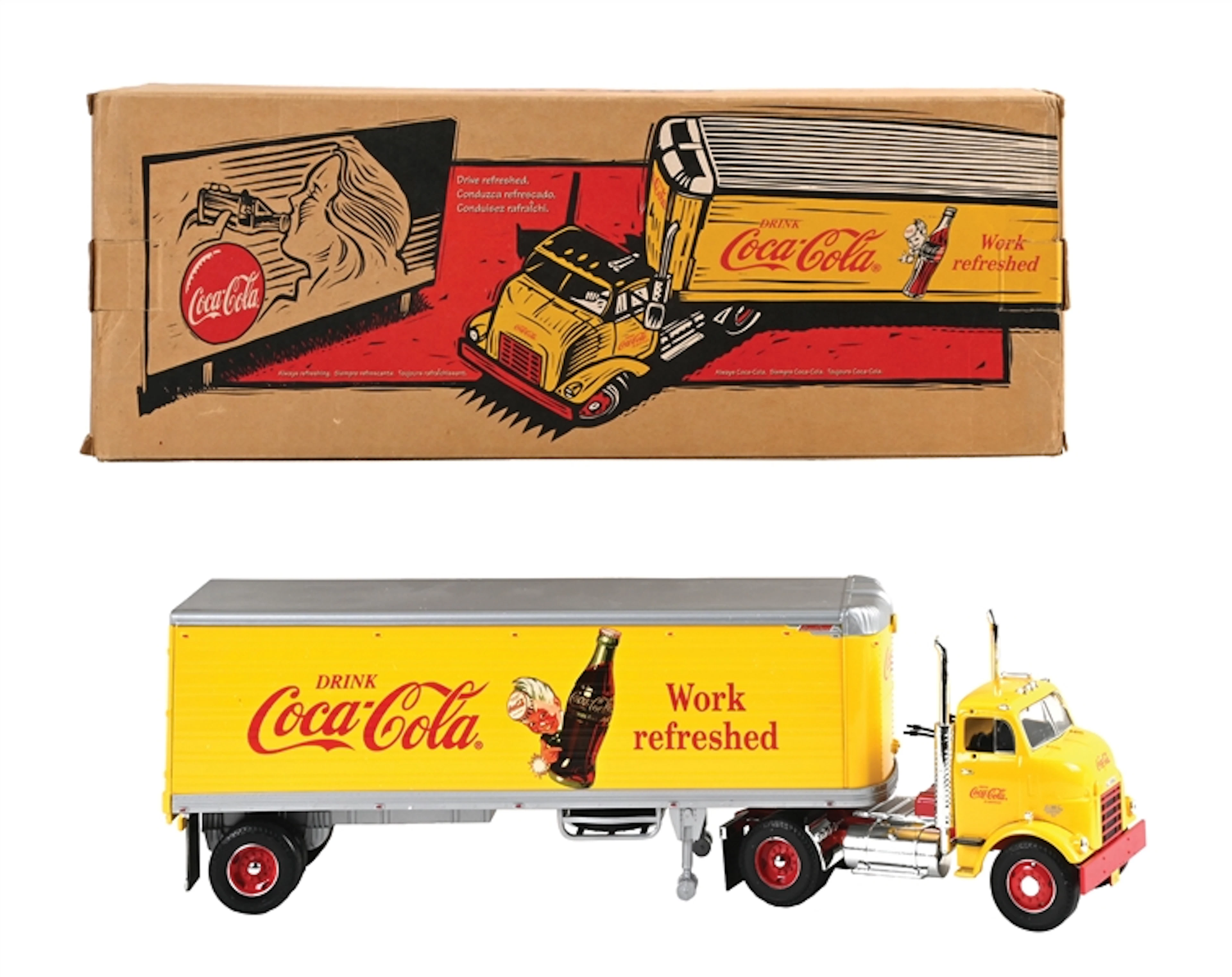 COCA-COLA GMC 1/25 SCALE TRACTOR-TRAILER IN BOX