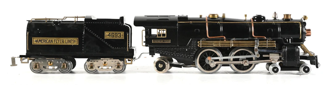 AMERICAN FLYER STANDARD GA. NO. 4693 STEAM LOCOMOTIVE AND TENDER