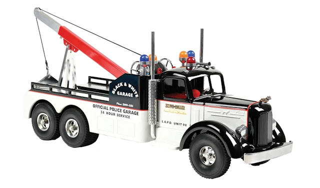 SMITH-MILLER BLACK & WHITE POLICE GARAGE TOW TRUCK