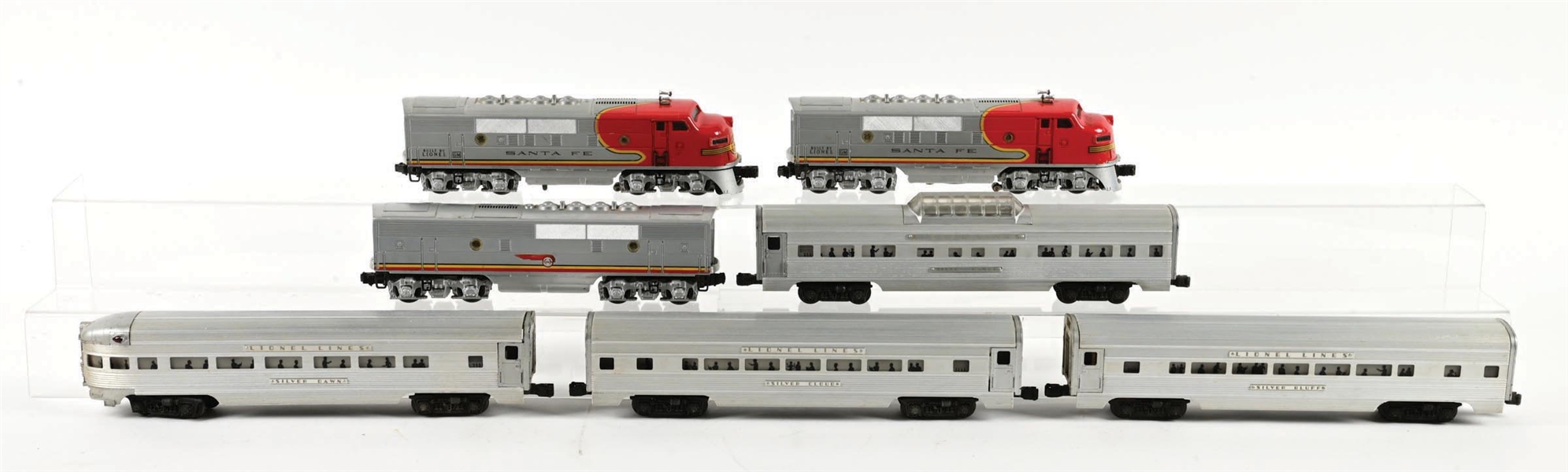 SET OF 7: LIONEL POST-WAR BOXED SANTA FE SET