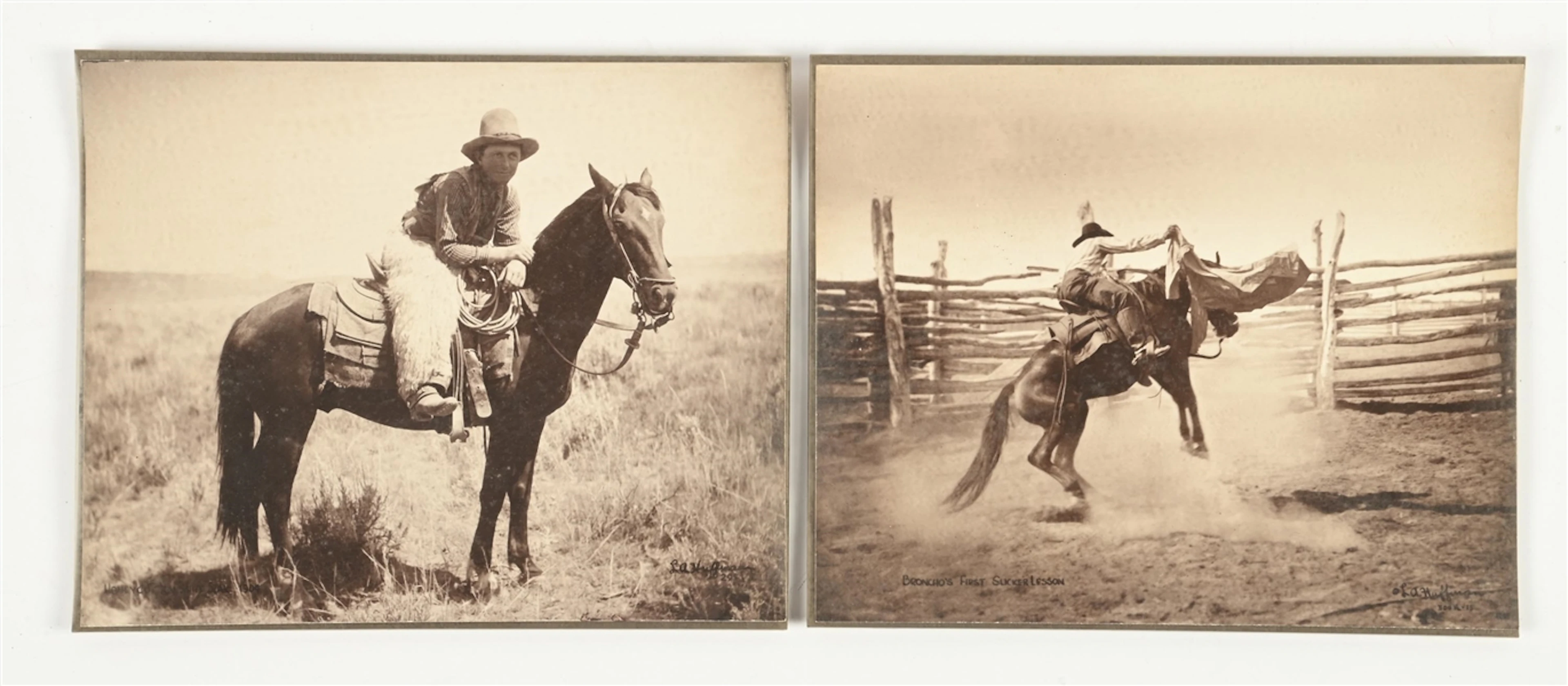 LOT OF 2: COFFRIN'S OLD WEST GALLERY L.A. HUFFMAN REPRINTS