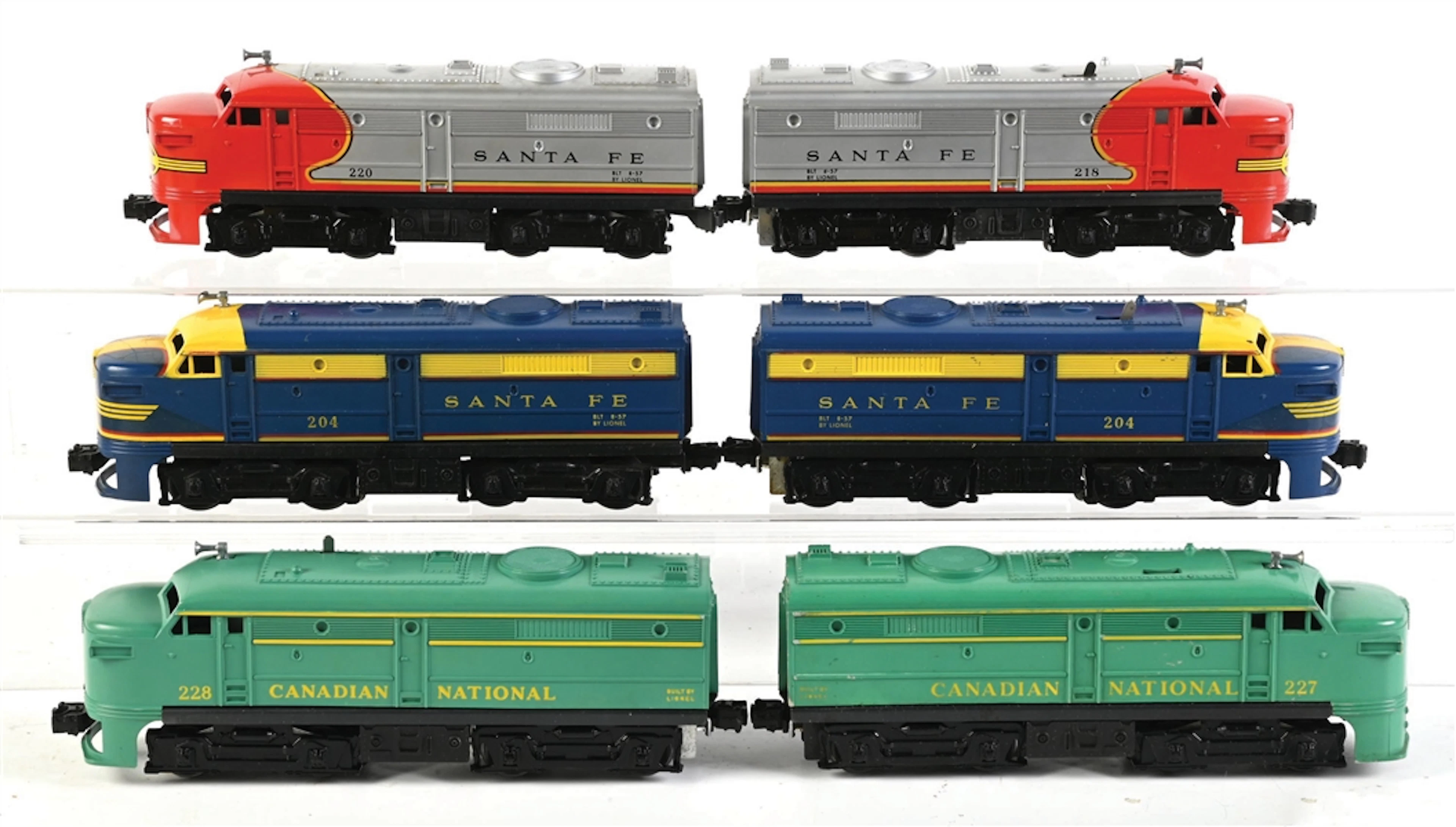 LOT OF 6: POST-WAR LIONEL O-GA. ALCO DIESEL LOCOMOTIVES
