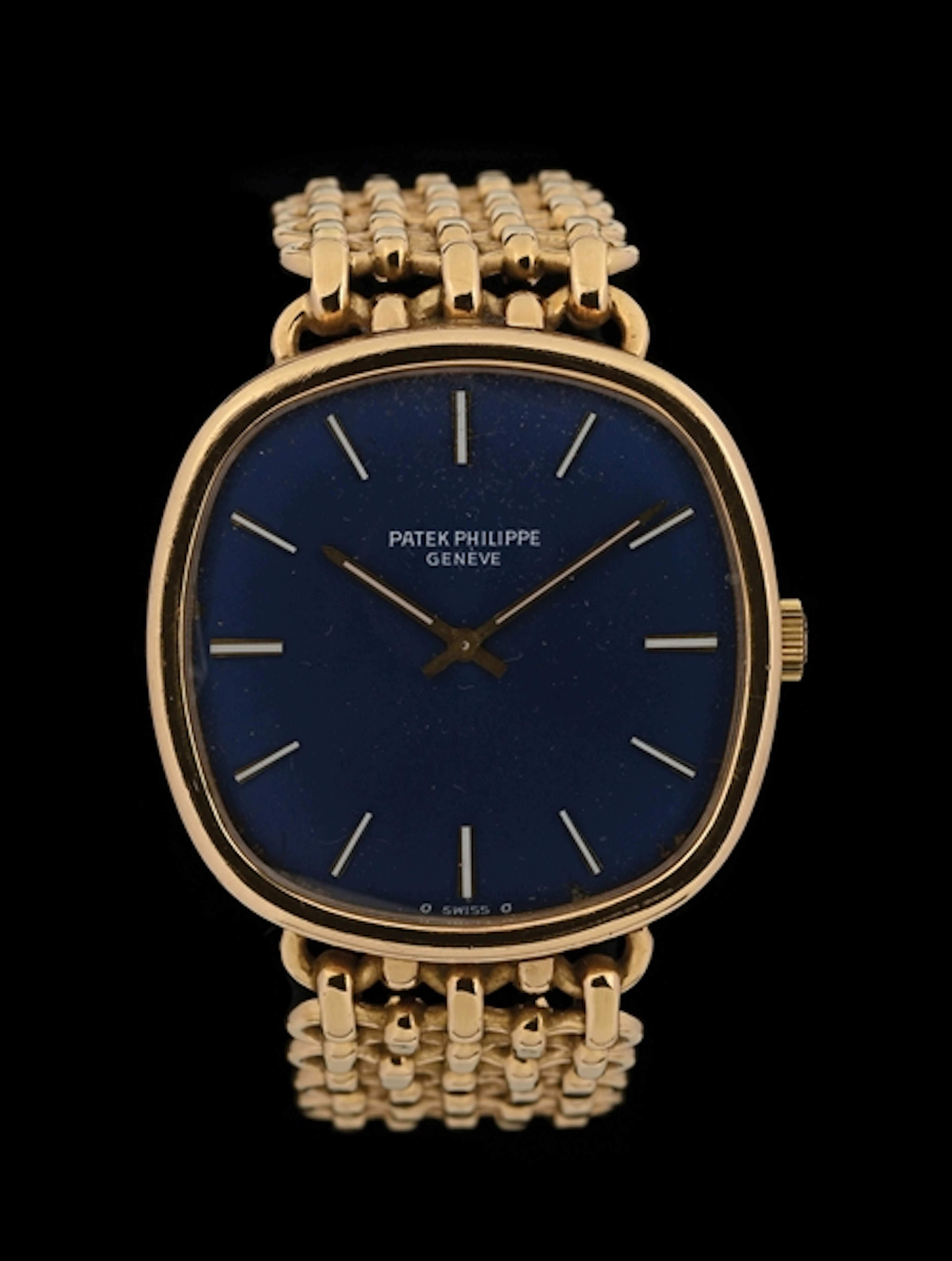 PATEK PHILIPPE BLUE SIGMA "JUMBO" ELLIPSE 3844/2 W/EXTRACT & BOX