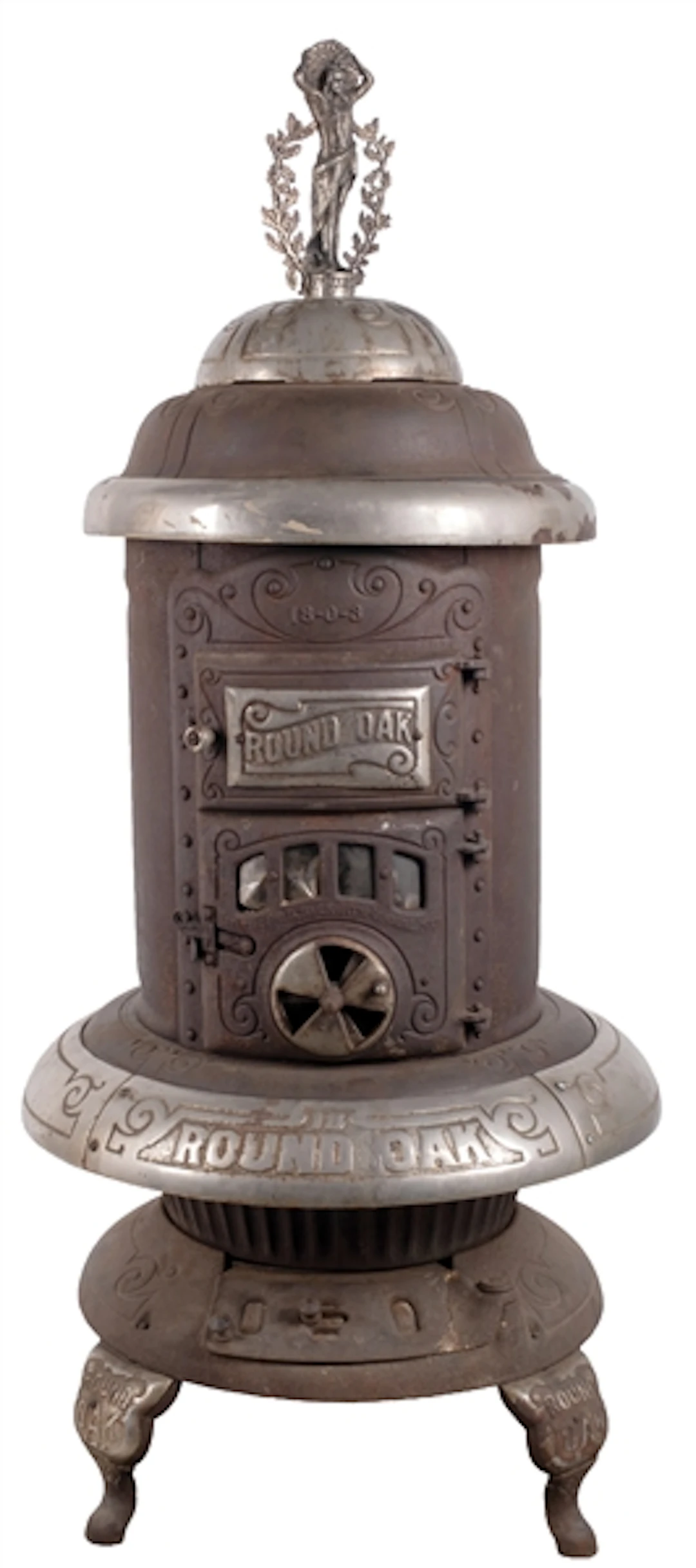 ORIGINAL LARGE-SIZE CAST IRON HEATING STOVE