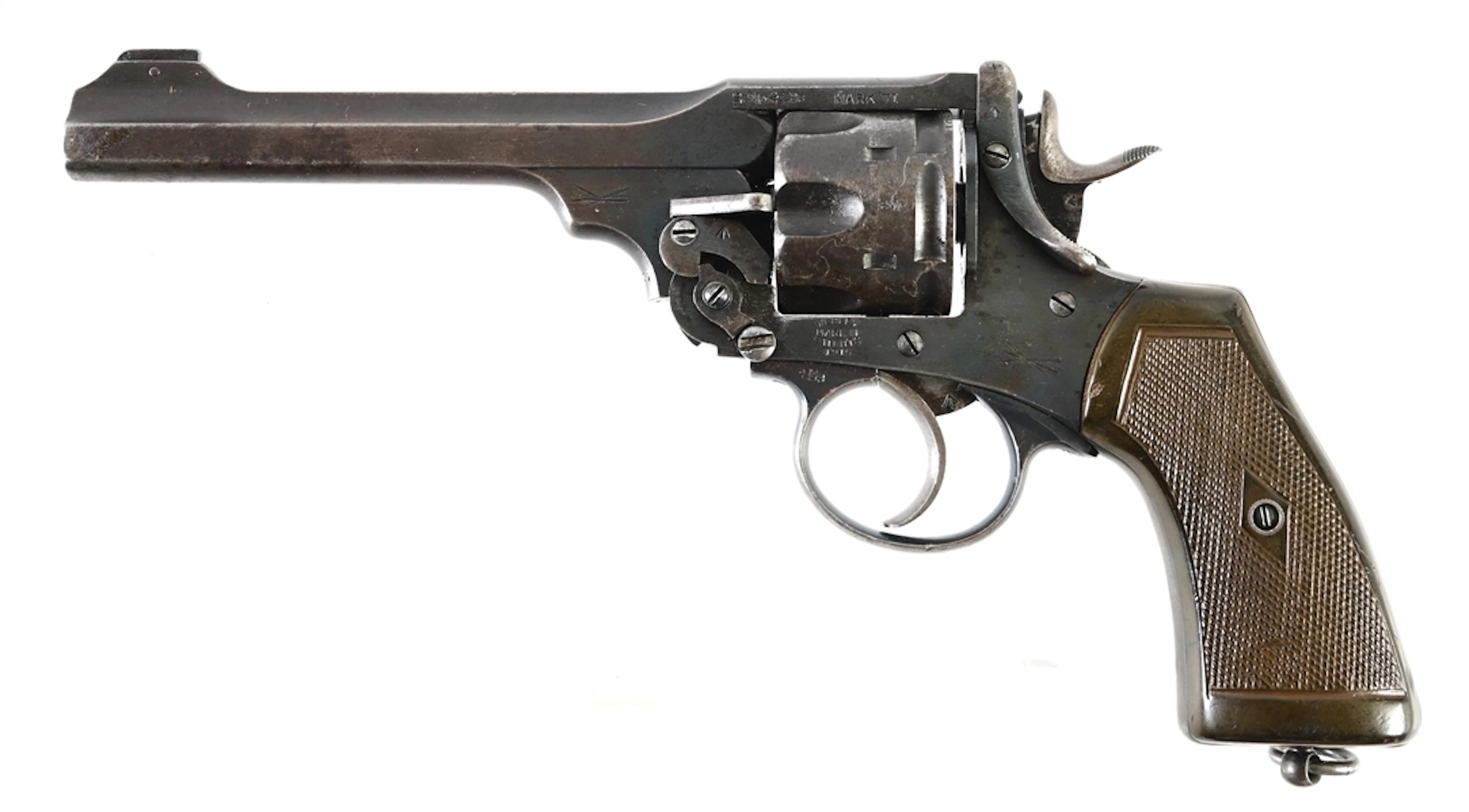 (C) 1916 WWI WEBLEY MK VI DOUBLE ACTION REVOLVER.