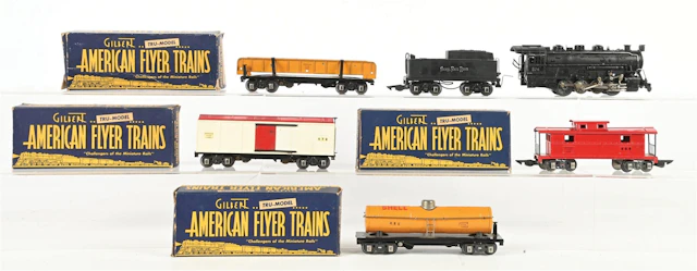 AMERICAN FLYER PREWAR O. GAUGE NO. 4113 STEAM SWITCHER FREIGHT SET