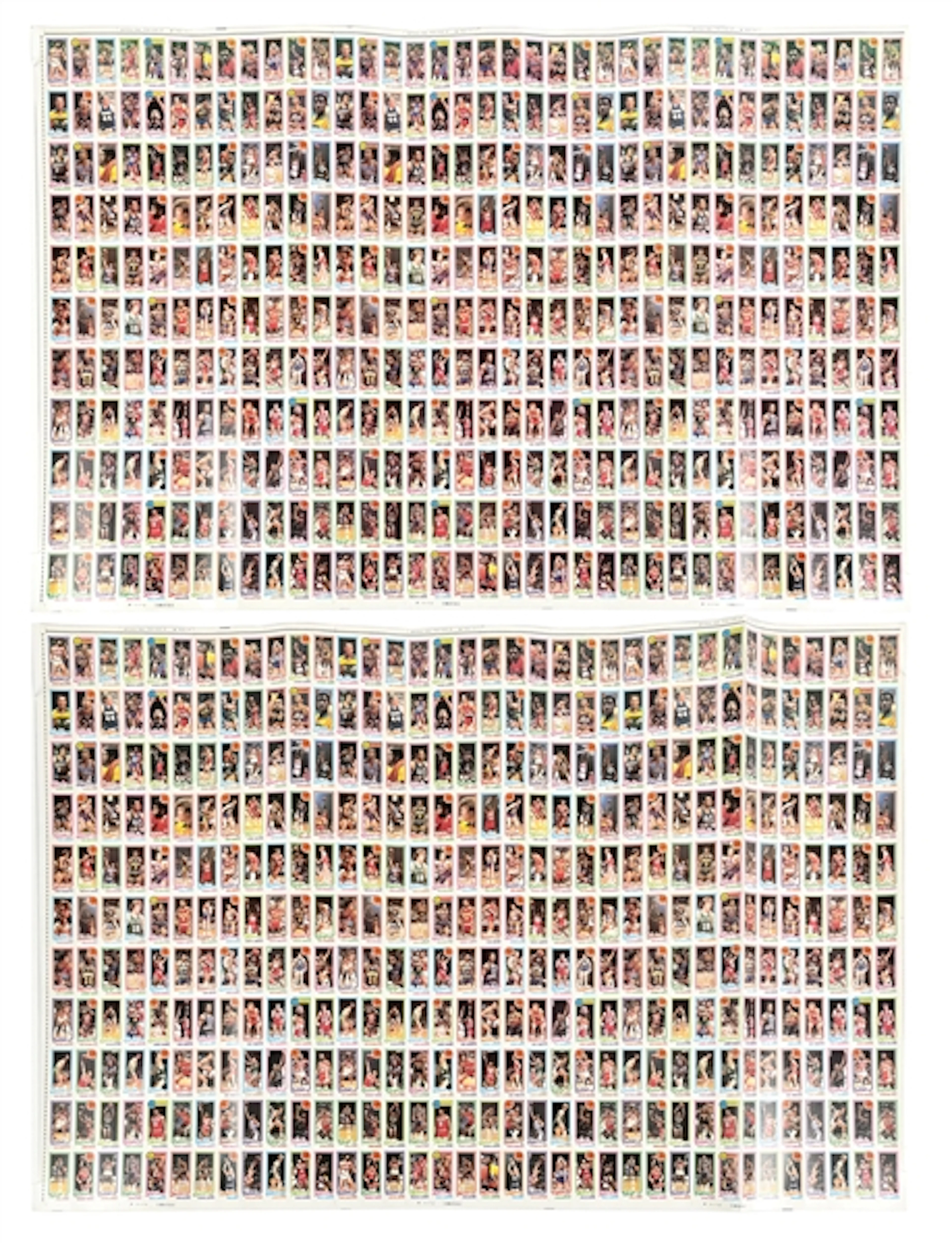 LOT OF 2: LARGE ROLLS OF UNCUT BASKETBALL CARDS