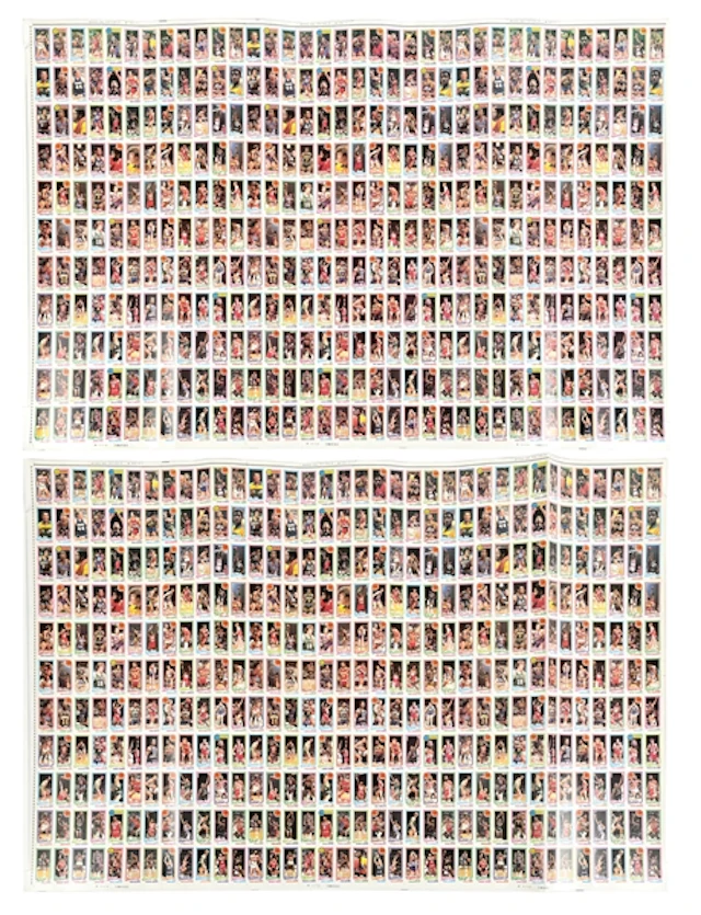 LOT OF 2: LARGE ROLLS OF UNCUT BASKETBALL CARDS