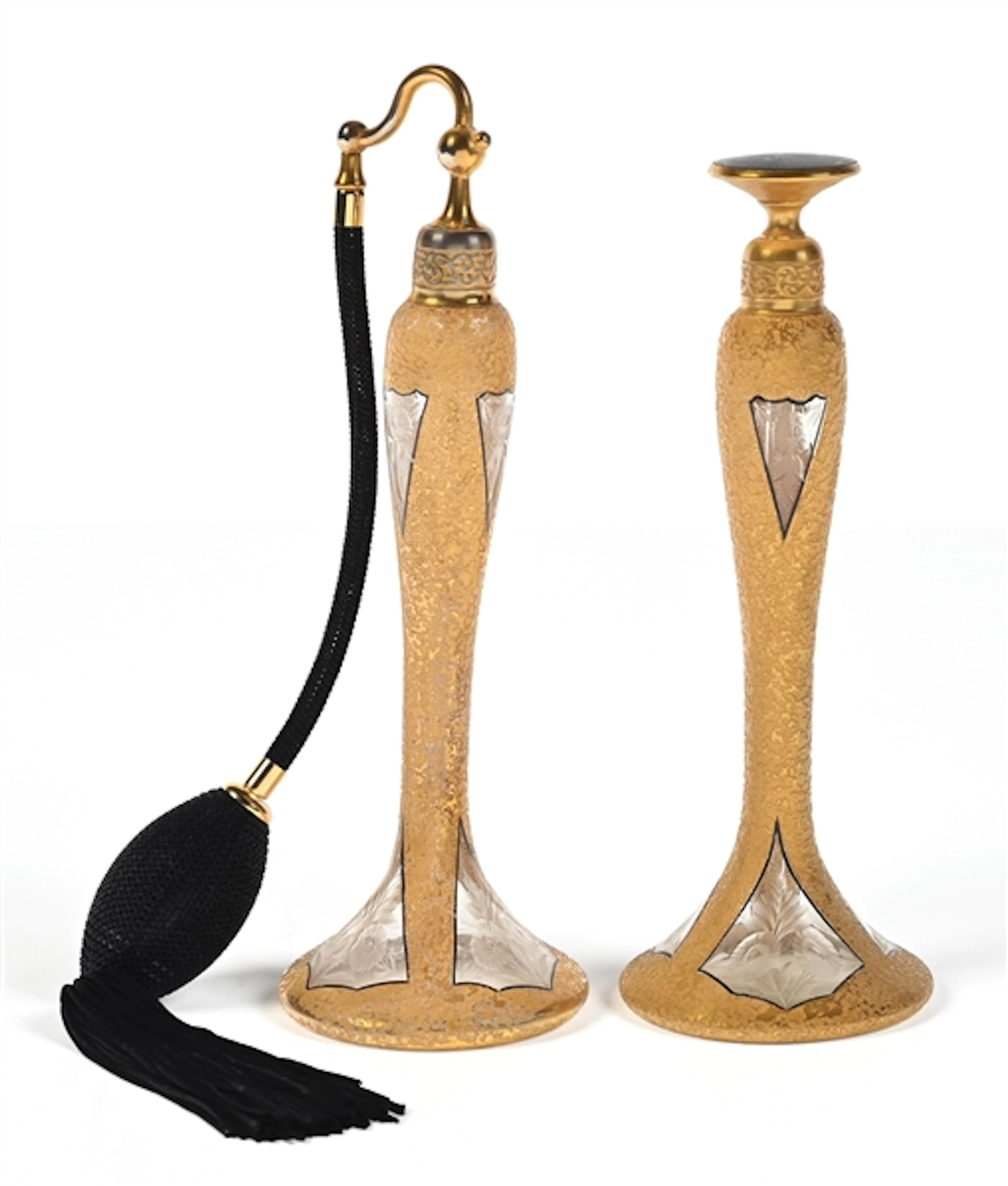 LOT OF 2: ART DECO DEVILBISS PERFUME ATOMIZER & DAUBER SET