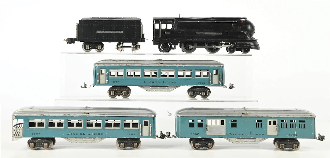 LOT OF 5: PRE-WAR LIONEL O-GA. NO. 238 TORPEDO STEAM LOCO W/ TENDER