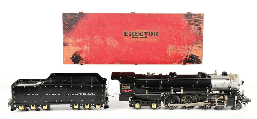 A.C. GILBERT ERECTOR SET NO. 8-1/2 HUDSON STEAM LOCOMOTIVE & TENDER