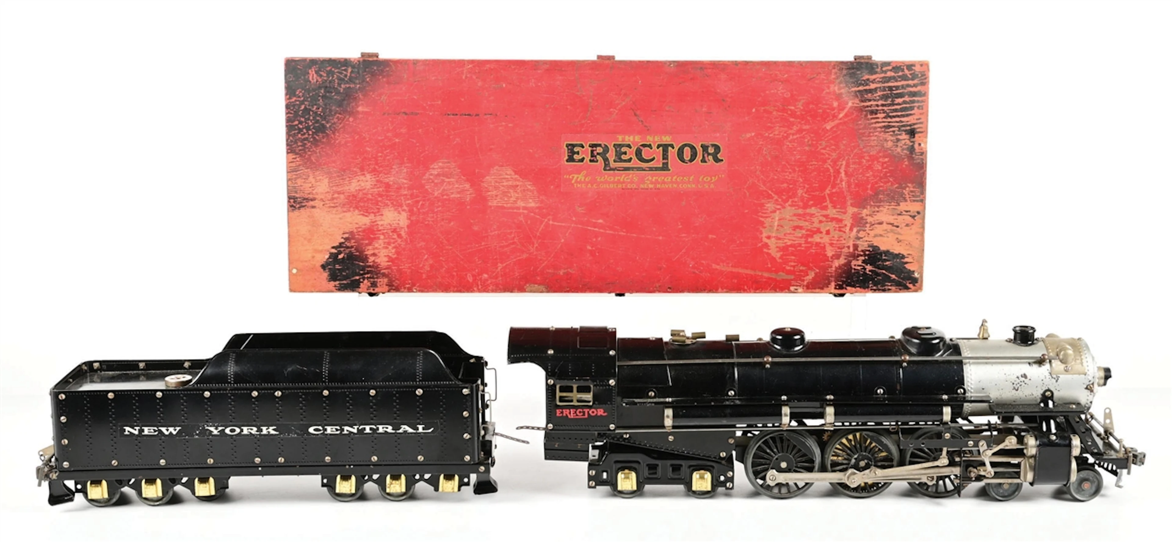 A.C. GILBERT ERECTOR SET NO. 8-1/2 HUDSON STEAM LOCOMOTIVE & TENDER