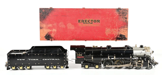 A.C. GILBERT ERECTOR SET NO. 8-1/2 HUDSON STEAM LOCOMOTIVE & TENDER