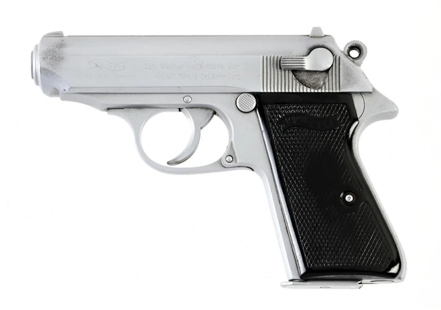 (C) STAINLESS WALTHER PPK/S SEMI AUTOMATIC PISTOL.