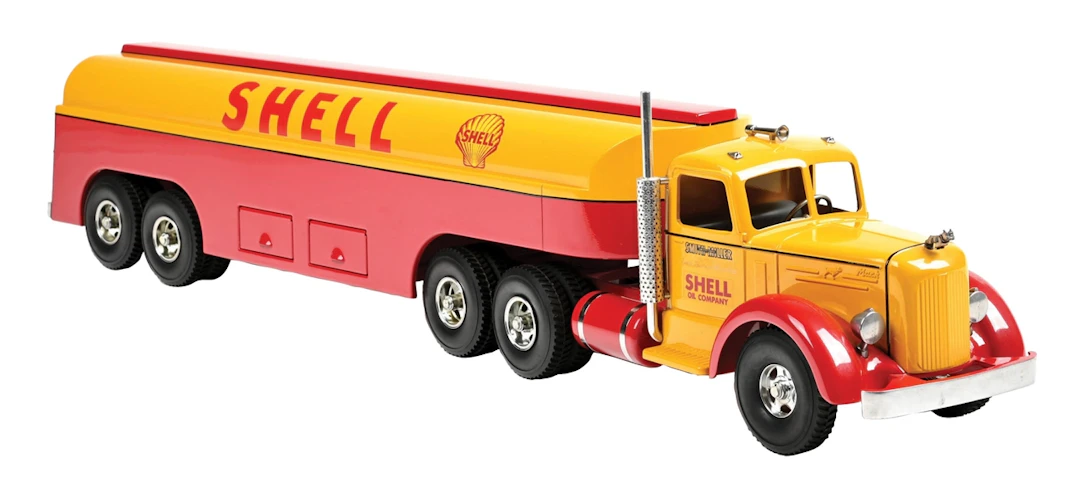 SMITH-MILLER SHELL OIL COMPANY PRESSED STEEL TANKER TRUCK