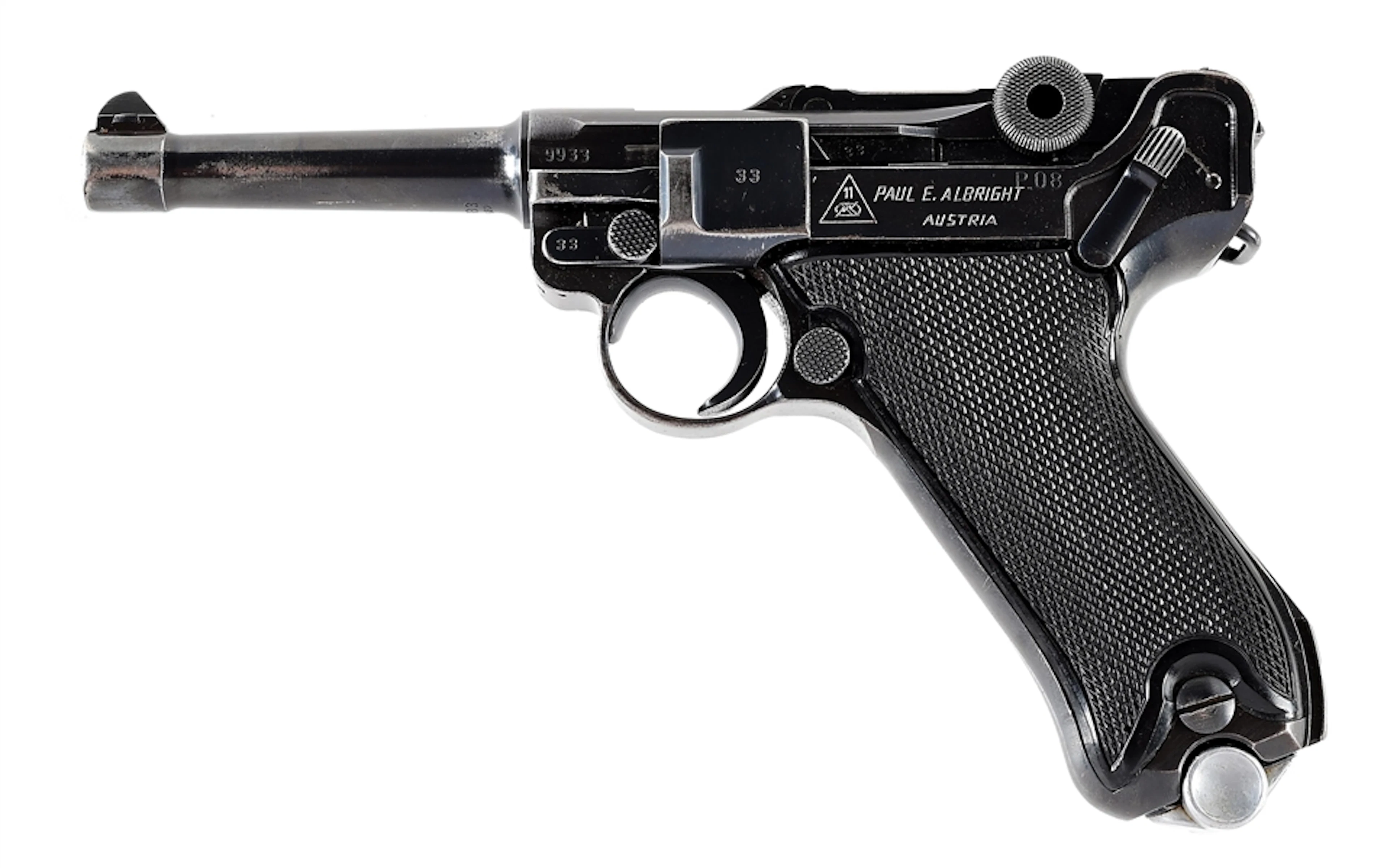 (C) MAUSER BYF CODE P.08 9MM LUGER SEMI-AUTOMATIC PISTOL WITH HOSLTER