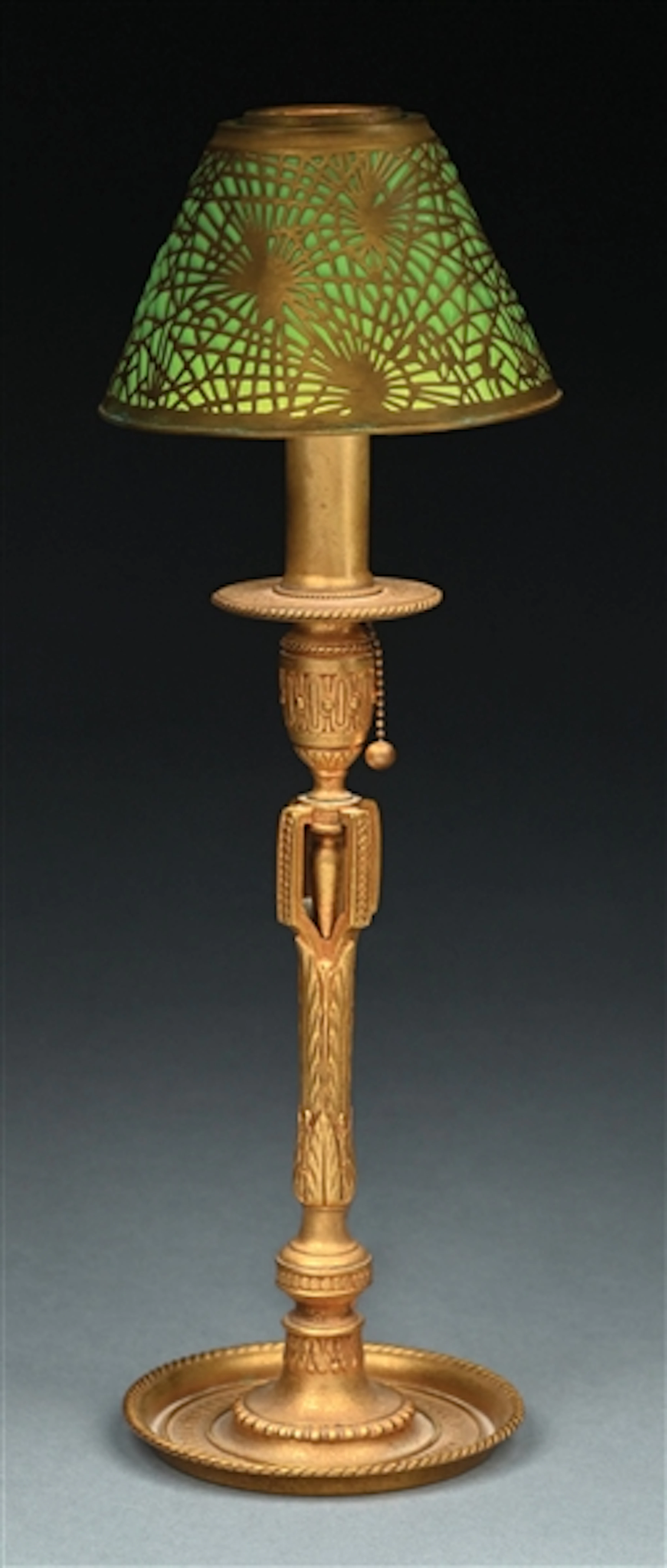 TIFFANY STUDIOS PINE NEEDLE CANDLESTICK LAMP