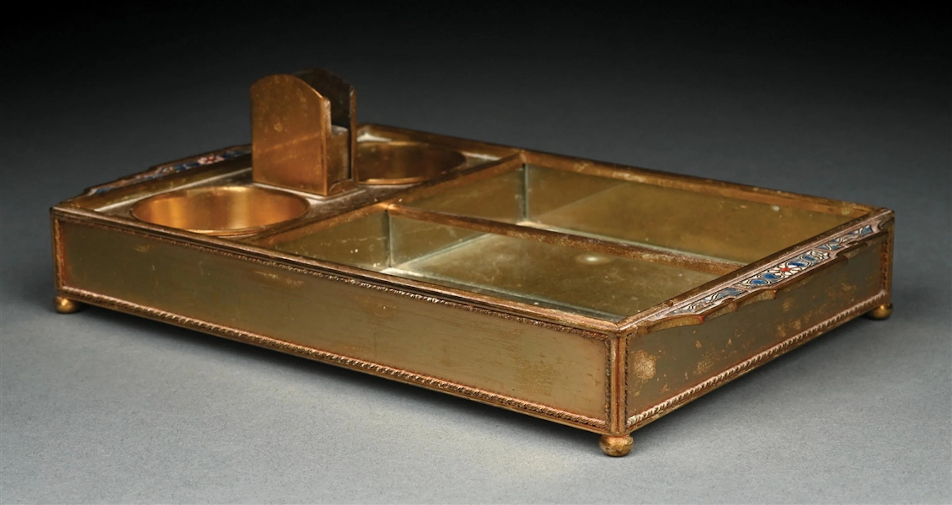 TIFFANY STUDIOS DOUBLE ASHTRAY & CIGAR HOLDER