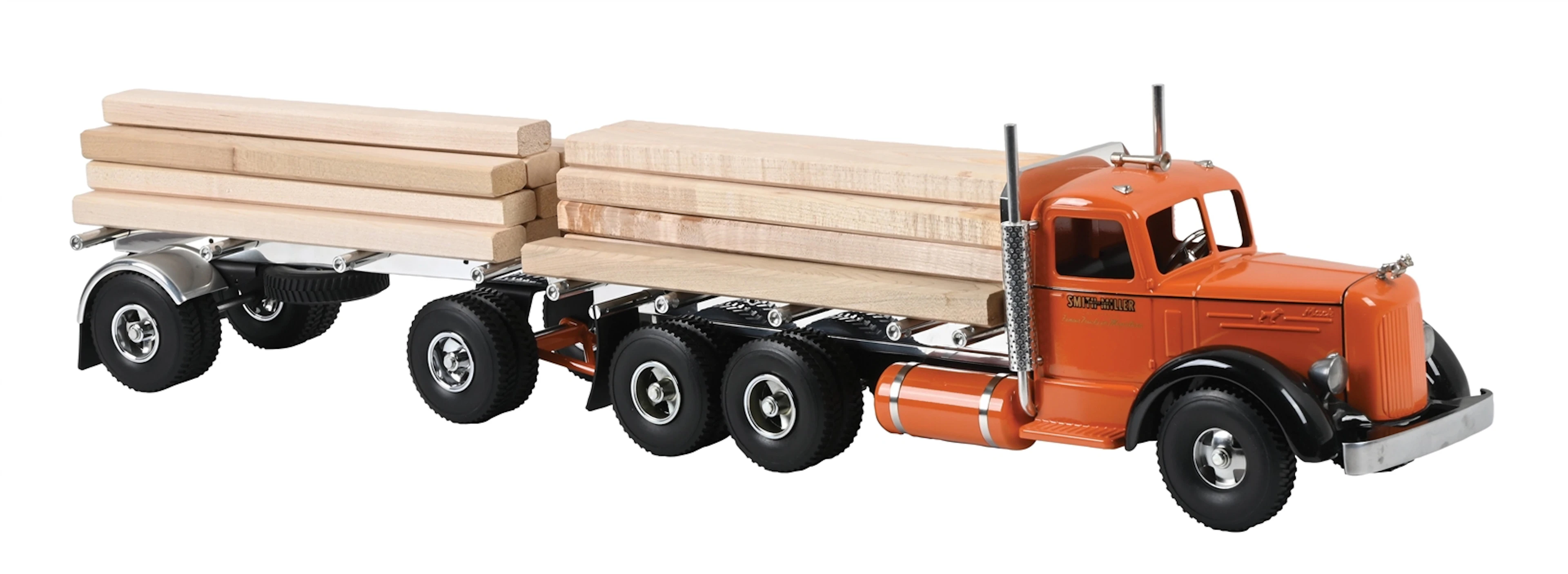 SMITH-MILLER ORANGE/BLACK TRUCK & TRAILER LUMBER LOAD W/ BOX