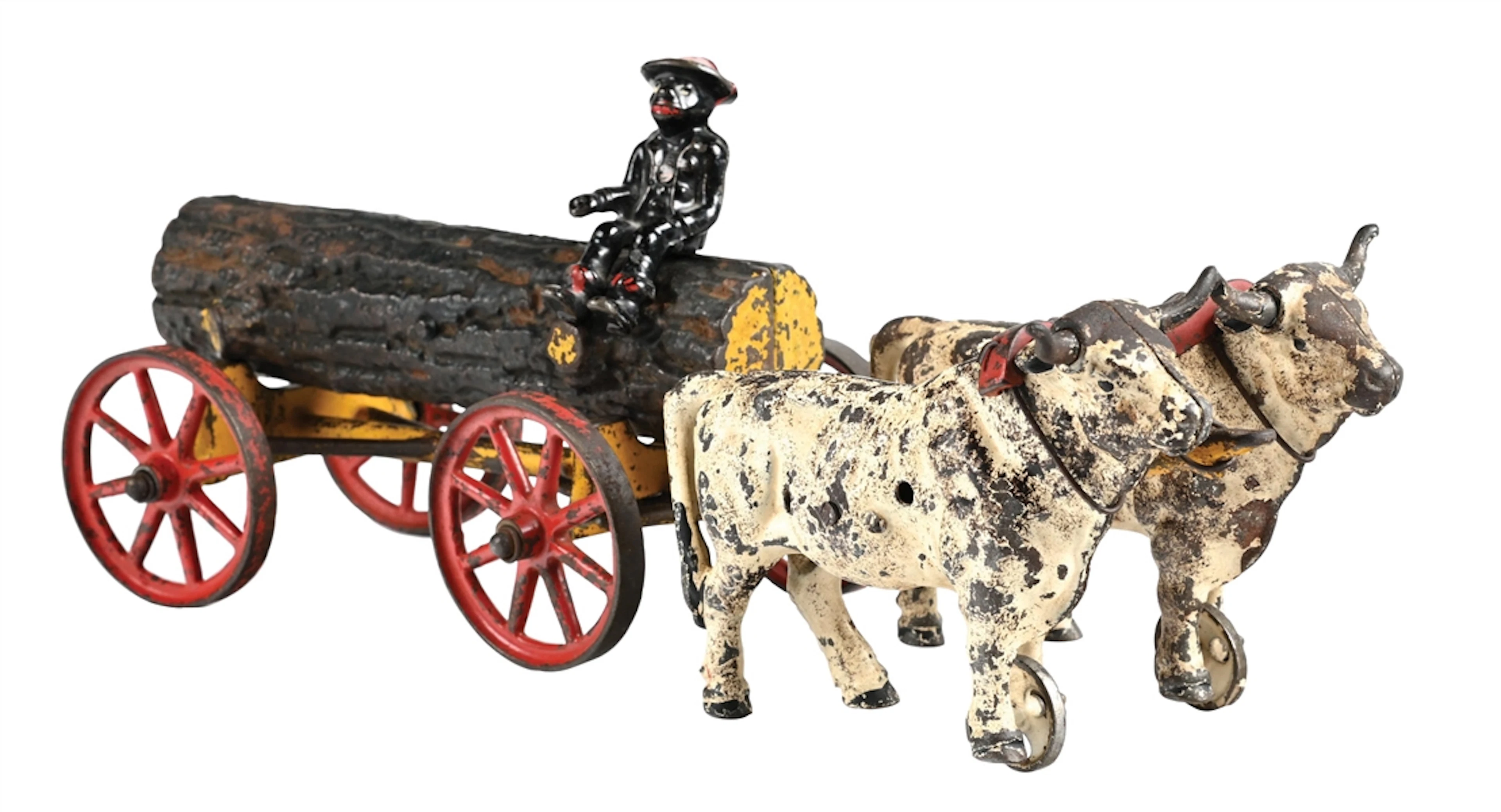 HUBLEY MFG. CO. CAST IRON OX LOG WAGON